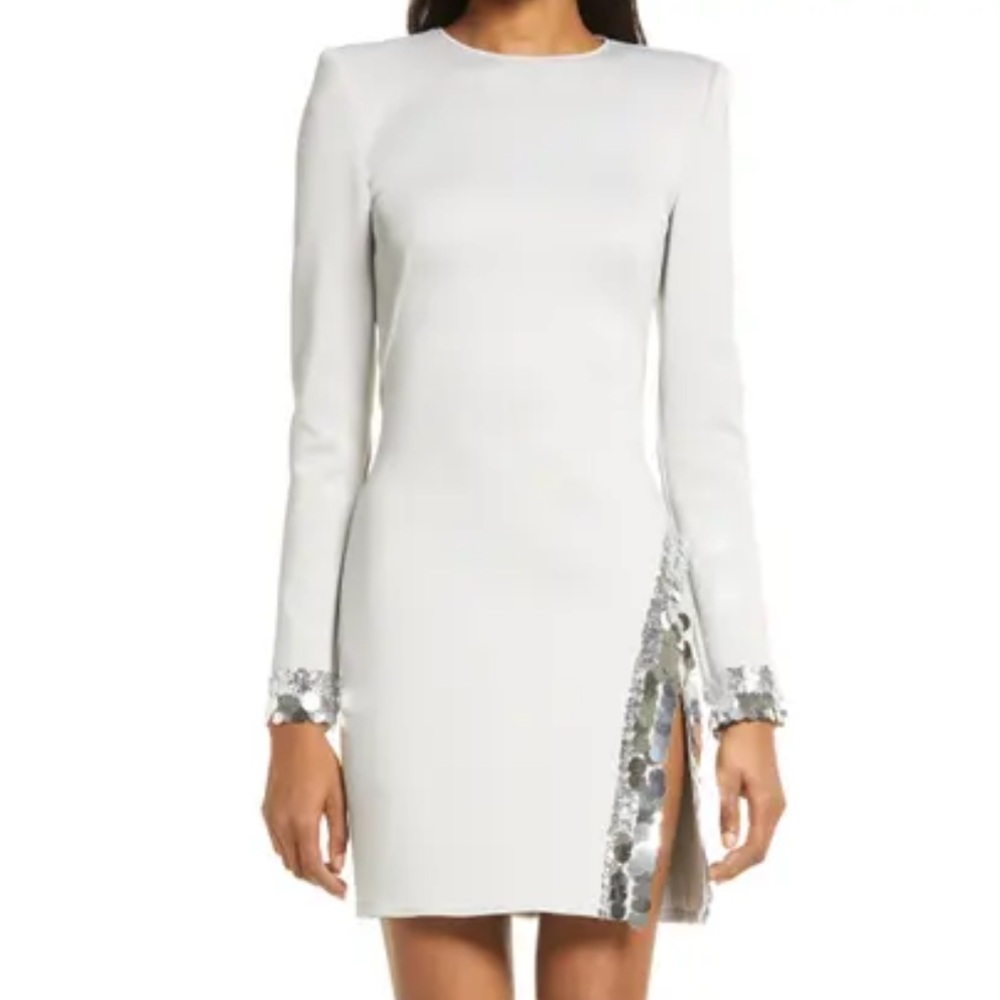 SHO By Tadashi Shoji NWOT
Long-Sleeve Neoprene Dress w/ Paillettes XS